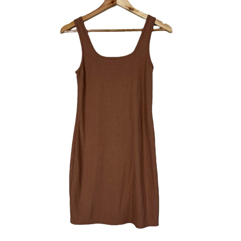 Abercrombie & Fitch Tank Dress Womens S Brown Ribbed Bodycon Minimalist Eathy